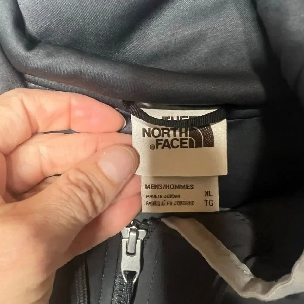 The North Face Gray Black Soft Hooded Jacket Men's Sz XL